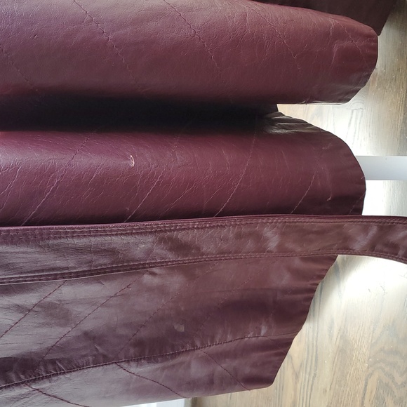 Etienne Aigner Vintage Leather Trench Coat In Burgandy/Oxblood [modern] Sz 8 - Picture 6 of 12